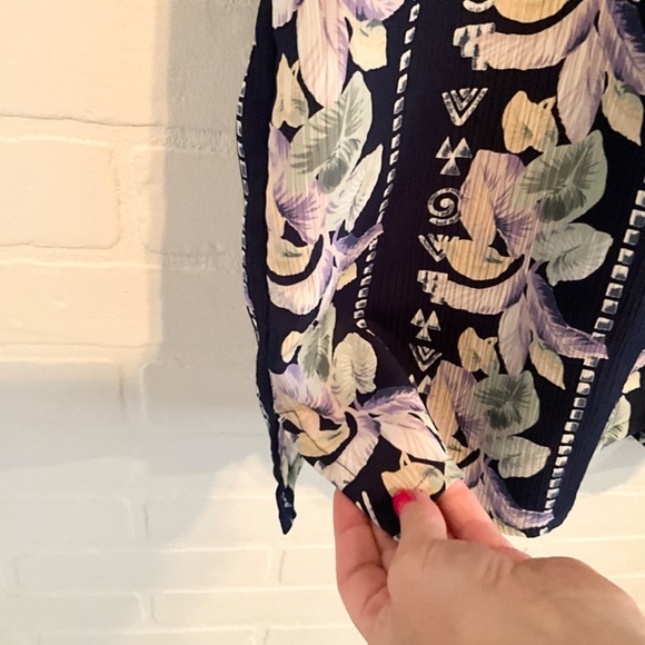 Vintage Women’s Button down shirt Aloha Miami Navy Lavender Southwestern Sz 14 - Picture 4 of 9